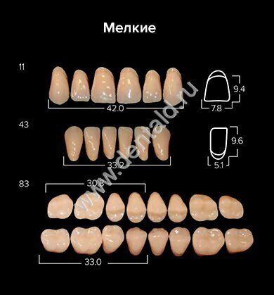 Зубы 2-х слойные АНИС в боксах мелкие